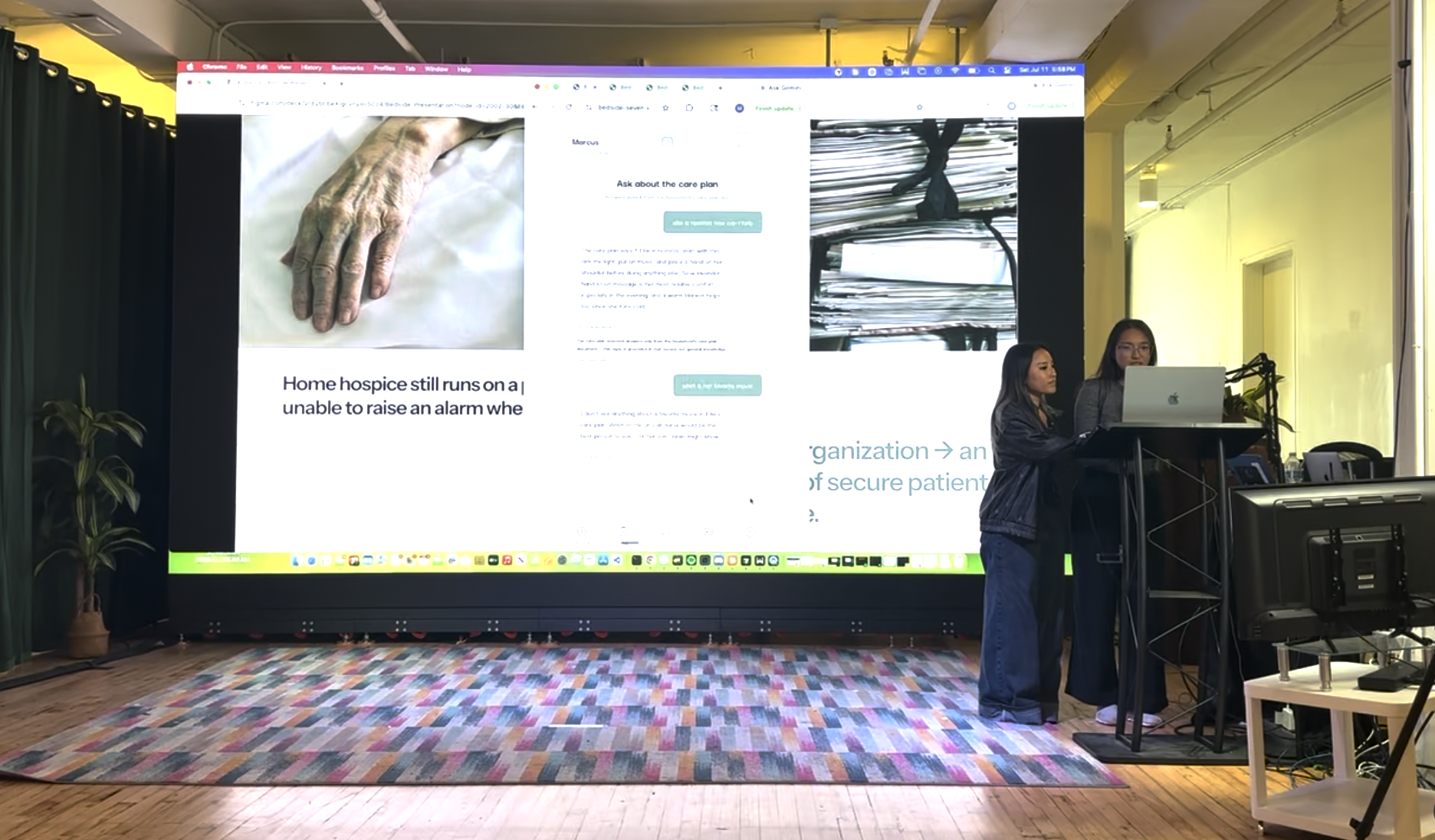 Presenting Bedside to the judges at demo day
